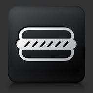 Black Square Button with Hotdog Icon