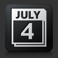 Black Square Button with 4th of July Icon N2