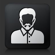 Black Square Button with Male Face Icon N48