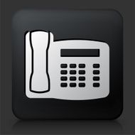 Black Square Button with Home Phone Icon N5