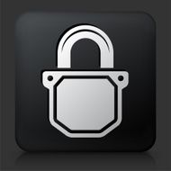 Black Square Button with Security Lock Icon N20