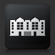 Black Square Button with Aparment Buildings N3