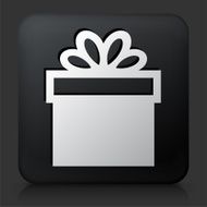 Black Square Button with Gift Box
