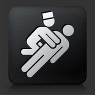Black Square Button with Resuscitation Icon