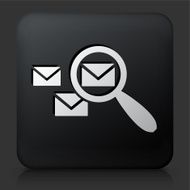 Black Square Button with Email Search Icon