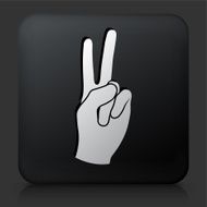 Black Square Button with Two Fingers N2