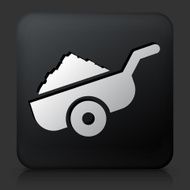 Black Square Button with Farm Cart Icon