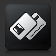 Black Square Button with Credit Card Icon