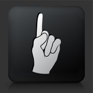 Black Square Button with One Finger