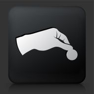 Black Square Button with Giving a Coin
