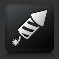 Black Square Button with Fireworks Icon