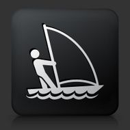 Black Square Button with Sailboat Icon N2
