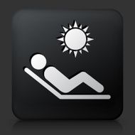 Black Square Button with Sunbathing Icon