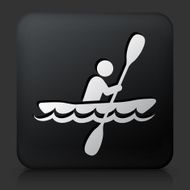 Black Square Button with Paddleboat Icon