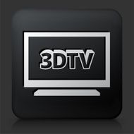 Black Square Button with 3-D TV