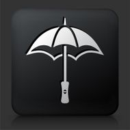 Black Square Button with Umbrella