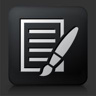 Black Square Button with Paper