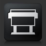 Black Square Button with Printer Icon