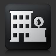 Black Square Button with Water House