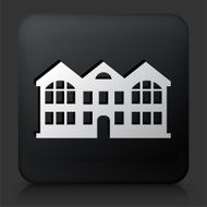 Black Square Button with Aparment Buildings N5