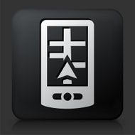 Black Square Button with GPS Navigation