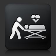 Black Square Button with Medical Patient