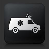 Black Square Button with Ambulance N2