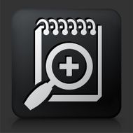 Black Square Button with Searching Documents N3