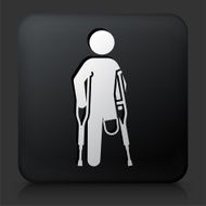 Black Square Button with Leg Amputee
