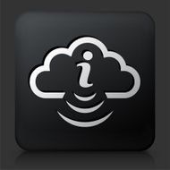 Black Square Button with Internet Cloud