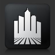 Black Square Button with Cityscape Icon N10