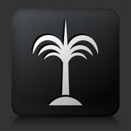 Black Square Button with Palm Tree Icon N13