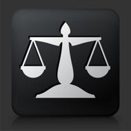 Black Square Button with Justice Balance Icon N3