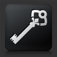 Black Square Button with Old Key N2