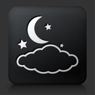 Black Square Button with Night Sky