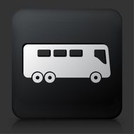 Black Square Button with Bus Icon N3