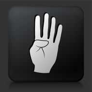 Black Square Button with Four Fingers Icon N2