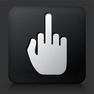 Black Square Button with Middle Finger Icon