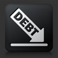 Black Square Button with Debt Icon N2