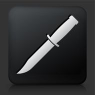Black Square Button with Knife Icon