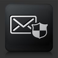 Black Square Button with Letter &amp; Shield Icon