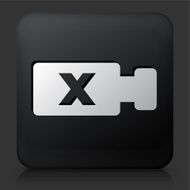 Black Square Button with No Scanning Icon