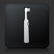 Black Square Button with Electric Toothbrush Icon