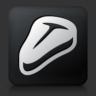 Black Square Button with Steak Icon
