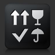 Black Square Button with Moving Box Icons Set