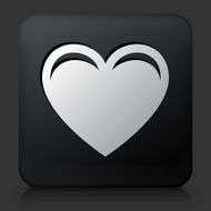 Black Square Button with Heart Icon