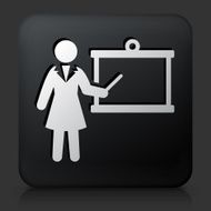 Black Square Button with Presentation Icon N2