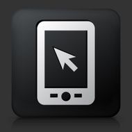 Black Square Button with Tablet Icon