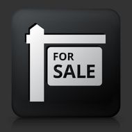 Black square button with For Sale Sign