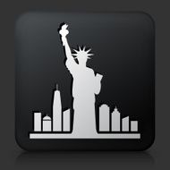Black Square Button with Statue of Liberty Icon